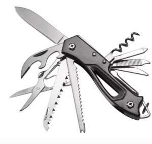 Couteau suisse multi-outils en acier inox pour survie et bivouac